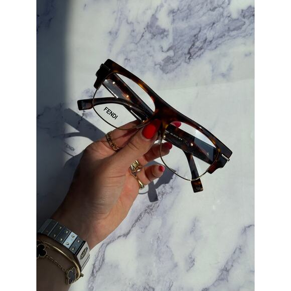 NEW Fendi FE50095U Brown Gold Logo Eyeglasses Frames - Picture 6 of 8